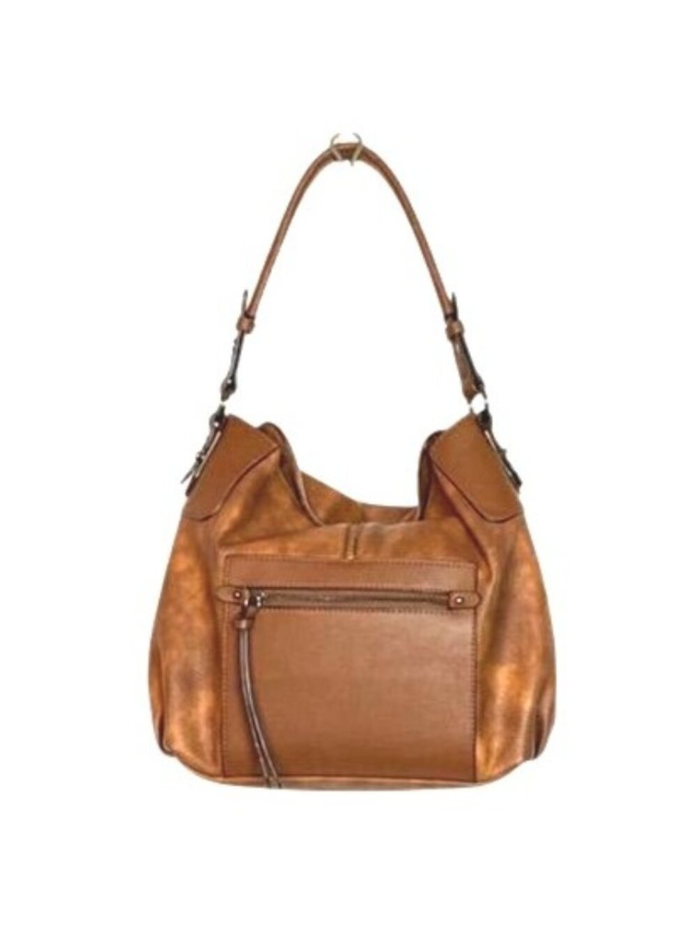 Lapsting Brown Shoulder Bag With Adjustable Strap & Zipper Pockets Vegan Leather